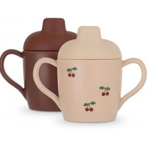 Konges Slojd 2 Pack Silicone Sippy Learning Cup - Cherry